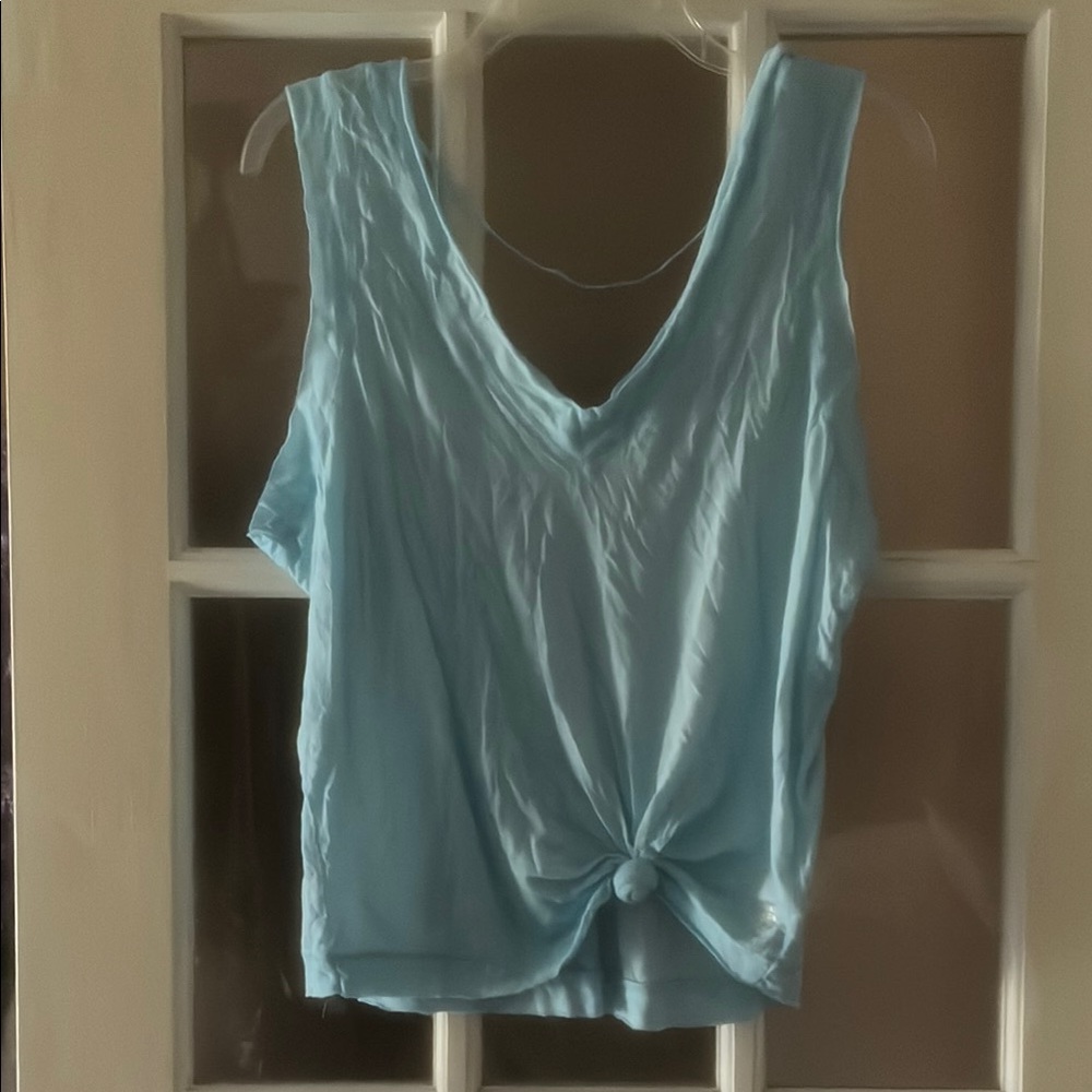 Free people Movement Blue Sleeveless Women's Top with cute detail-NWOT